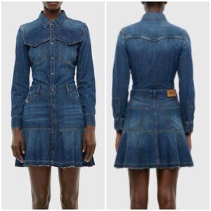 DIESEL DE-JOANA Short Denim Dress Western Small